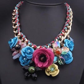 Colier fashion Multicolor Flowers