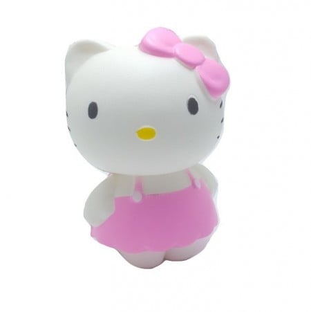 Jucarie Squishy, parfumata, model pisicuta cu fundita roz