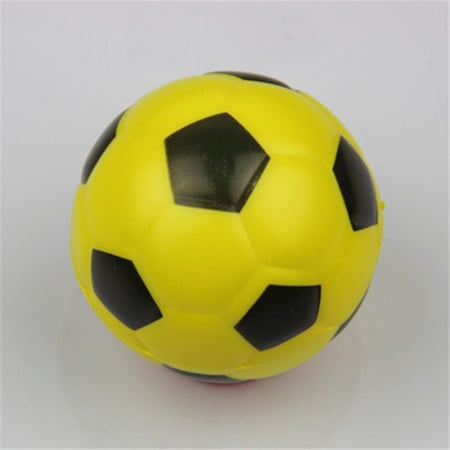 Jucarie Squishy ieftina, model minge de fotbal, galbena