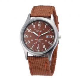 Ceas barbatesc Soki, stil sport / militar - Brown