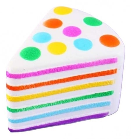 Jucarie Squishy, parfumata, felie de tort, multicolor