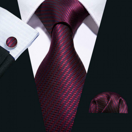 Set cravata + batista + butoni - matase naturala 100% - model 10