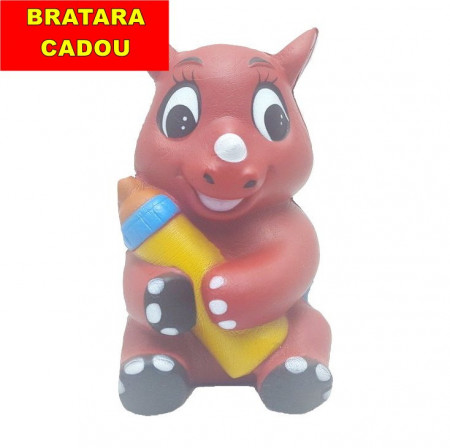 Squishy parfumata model pui de rinocer cu biberon