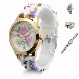 Ceas de dama Golden Full Flowers - Model 2