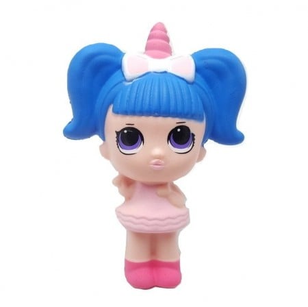 Jucarie Squishy, fetita unicorn, blue