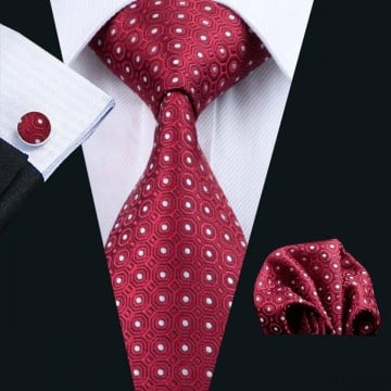 Set cravata + batista + butoni - matase naturala 100% - model 5
