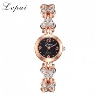 Ceas dama Lupai, finut, Beauty Butterflies, auriu cu negru