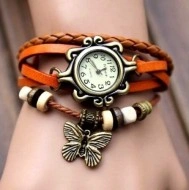 Ceas dama pandant fluture - orange - Cadoulchic.ro