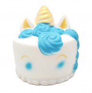 Jucarie Squishy parfumata, Tort Unicorn - bleu