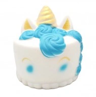Jucarie Squishy parfumata, Tort Unicorn - bleu