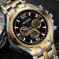 Ceas barbatesc Orlando, stil casual - Black & Golden