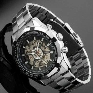 Ceas barbatesc Winner, Full Mechanic - Black & Silver - Img 2