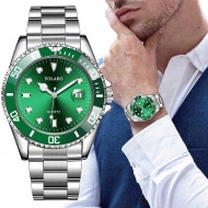 Ceas barbatesc Yolako, afisaj data, stil casual, green + cutie eleganta cadou - Img 3