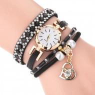 Ceas dama elegant, cu cristale, Double Heart