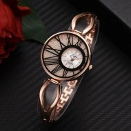 Ceas dama elegant, cu minicristale si cadran dublu