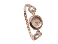 ceas finut de dama cu cristale rose golden