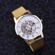 Ceas dama tip skeleton - White & Gold - Img 3