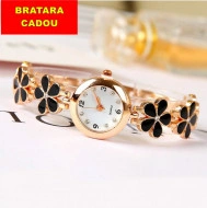 Ceas de dama Delicate Flowers - negru