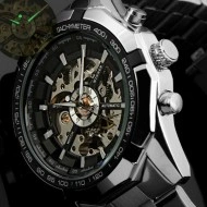 Ceas barbatesc Winner, Full Mechanic - Black & Silver - Img 3