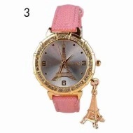 Ceas dama elegant cu cristale si pandant - originalitate si stil - roz