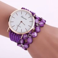 Ceas Geneva curea lunga, Flower - purple
