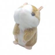 Hamster de plus vorbitor, jucarie interactive, culoare alb / bej
