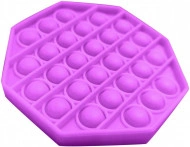 Jucarie Pop It, antistres, forma octogon, mov, diametru 13 cm