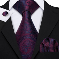 Set cravata + batista + butoni - matase naturala 100% - model 92