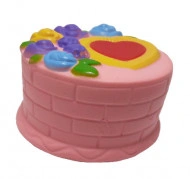 Squishy Jumbo tortulet cu inimioara si floricele - Img 3