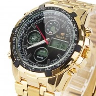 Ceas barbatesc masiv, dual - time, stil sport / militar - Img 2