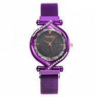 Ceas dama cu bratara magnetica, Starry Sky Elipse, purple