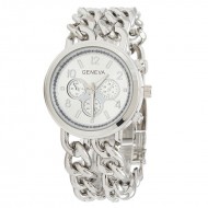 Ceas dama Geneva - Chain Style (Silver)