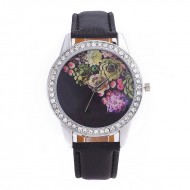 Ceas dama Roses & crystals - negru