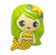 Jucarie Squishy, model sirena, verde cu galben