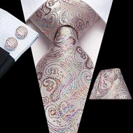 Set cravata + batista + butoni - matase 100%, tesatura Jaquard - model 19
