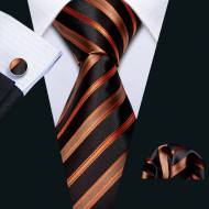 Set cravata + batista + butoni - matase naturala 100%, tesatura Jaquard - model 25