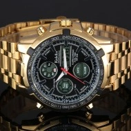 Ceas barbatesc masiv, dual - time, stil sport / militar - Img 3
