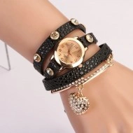 Ceas dama Crystal Heart - black