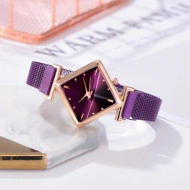 Ceas dama elegant bratara magnetica, Rombus Style, purple