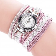 Ceas dama elegant, curea lunga Full crystals - mov deschis- Cadoulchic.ro