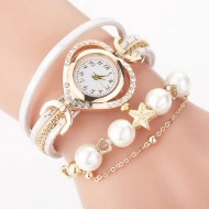 Ceas dama, stil fashion, Shinny Heart, alb