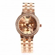 Ceas Geneva de dama, cu cristale pe carcasa si bratara - rose golden - Img 2