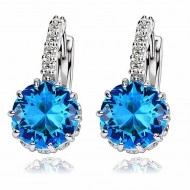 Cercei eleganti cu cristale bleu