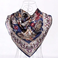 Esarfa eleganta din matase satinata, cu design clasic, rafinat, multicolora, model 27