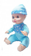 Papusa 'Bebel cel Scumpel' bleu, cu biberon si pampers, in cutie originala