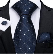 Set cravata + batista + butoni - matase naturala 100% - model 127