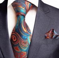 Set cravata + batista - matase naturala 100%, tesatura Jaquard - model 37