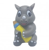 Squishy parfumata model pui de rinocer cu biberon, gri - Img 2
