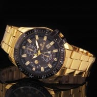 Ceas barbatesc Romand, cu data, Black & Golden