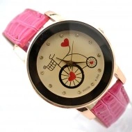 Ceas dama Bicycle & Heart - rose - red - Img 2